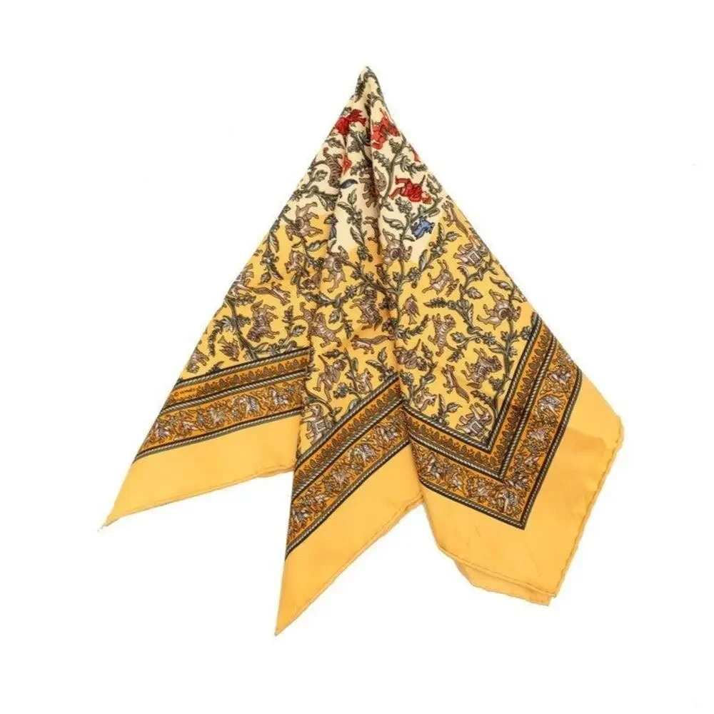 Hermes Silk Carre 45 Chasse En Inde Scarf Multicolor